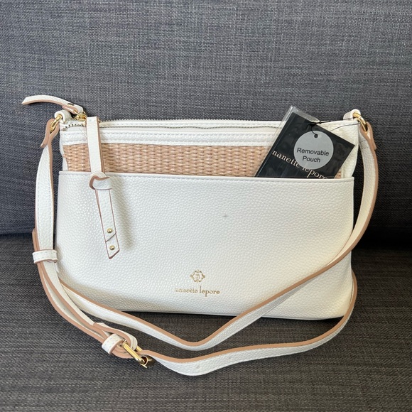 NWT NANETTE LEPORE CROSSBODY BAG WITH REMOVABLE POUCH WRISTLET ORGANIZER